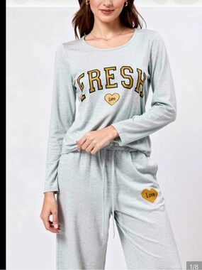 Fresh Love Mint Lounge Set two-piece women's loungewear pajama set